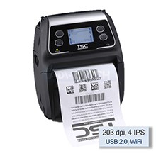 TSC Alpha-4L Direct Thermal Label Portable Printer, Bluetooth, 203 dpi, 4 IPS + LCD Display, Wifi, USB 2.0, 99-052A031-50LF
