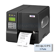 TSC ME240 Advanced LCD 6 Button Thermal Transfer Printer, 203 dpi, 6 IPS, Ethernet, USB and RS-232, USB-A Host, Clock, SD Flash Card Reader, 99-042A053-44LF