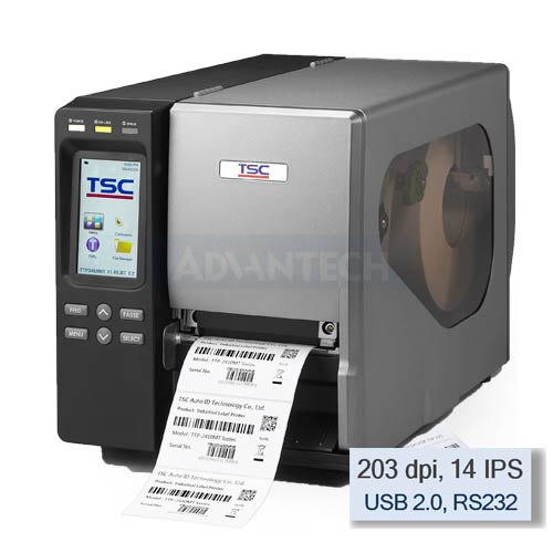 TSC TTP-2410MT Color Touch Display w slot-in WIFI Housing, 203 dpi, 14 IPS, Ethernet, USB, Parallel, RS-232, 32GB SD Card Reader, USB Host, Clock, 99-147A031-00LF