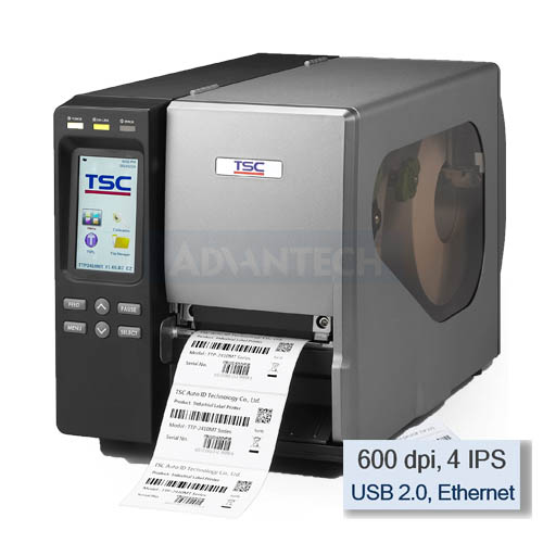 TSC TTP-644MT Thermal Transfer Printer, 600 dpi, 4 IPS  Ethernet with slot-in WIFI housing, USB, Parallel, RS-232, 32GB SD Flash Card Reader, USB Host, Clock, 99-147A033-00LF