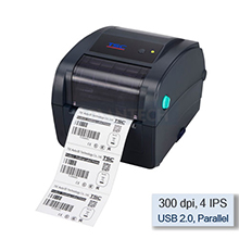 TSC TC300 Thermal Transfer Printer, 300 dpi, 4 IPS (Navy) with 4 Ports - Ethernet, USB, Parallel, RS-232, 99-059A004-20LF