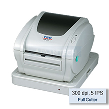 TSC TTP-345 Thermal Transfer Printer, 300 dpi, 5 IPS, 3 Ports - USB, Parallel, RS-232 with Factory Installed Full Cutter, 99-127A027-11LF